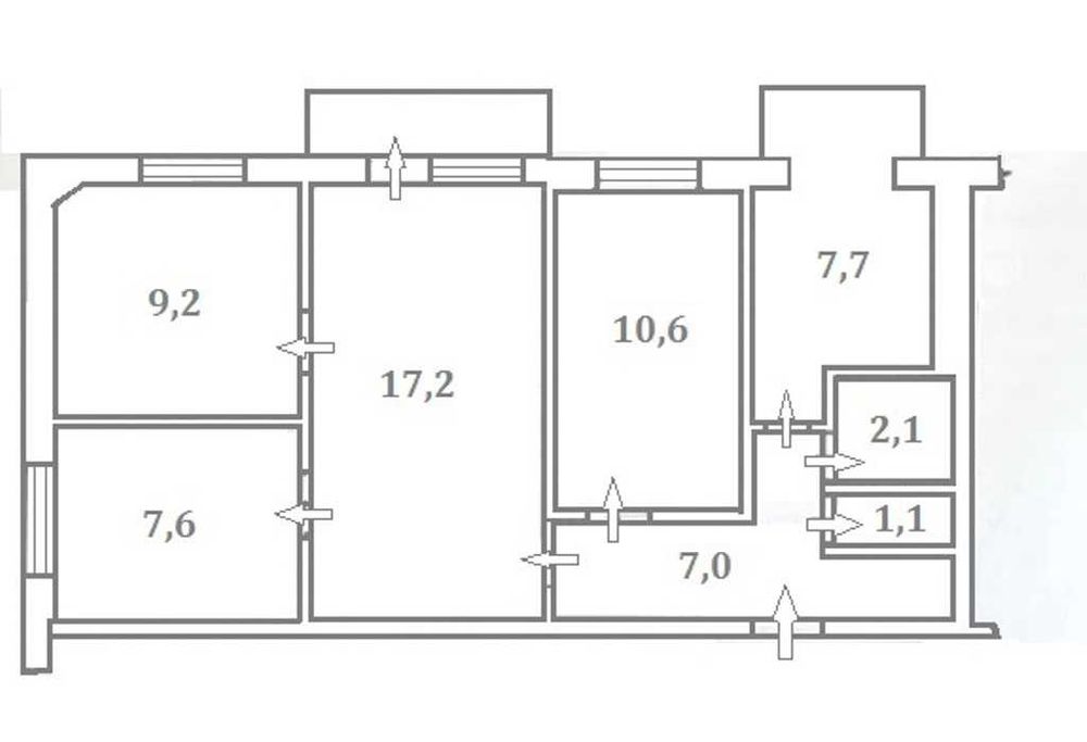 Многокомнатная квартира по адресу ул. Сурикова 1-й (площадь 63 м²) - Atlanta.ua - фото 17