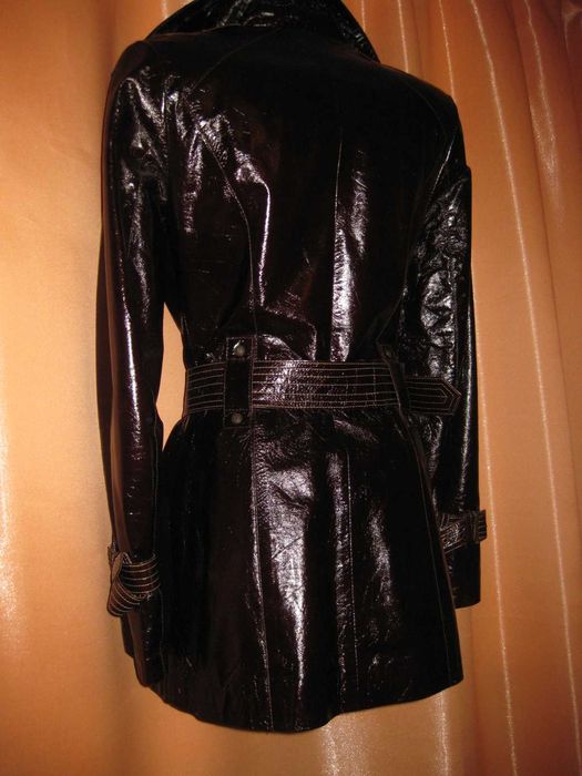 Шикарна куртка кожанка шкіра натуральна лакована км1233