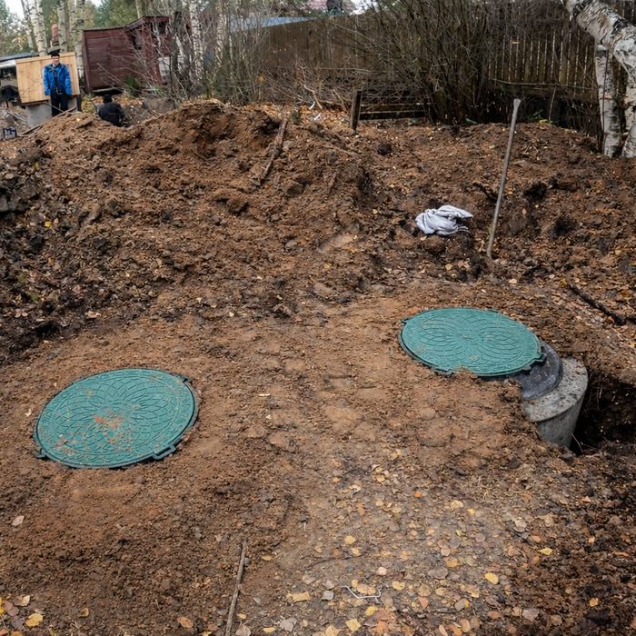 Копка септика під ключ. Каналізація с бетонних кілець від виробника
