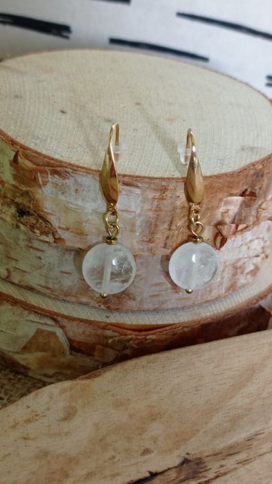 Kolczyki damskie z kryształu górskiego