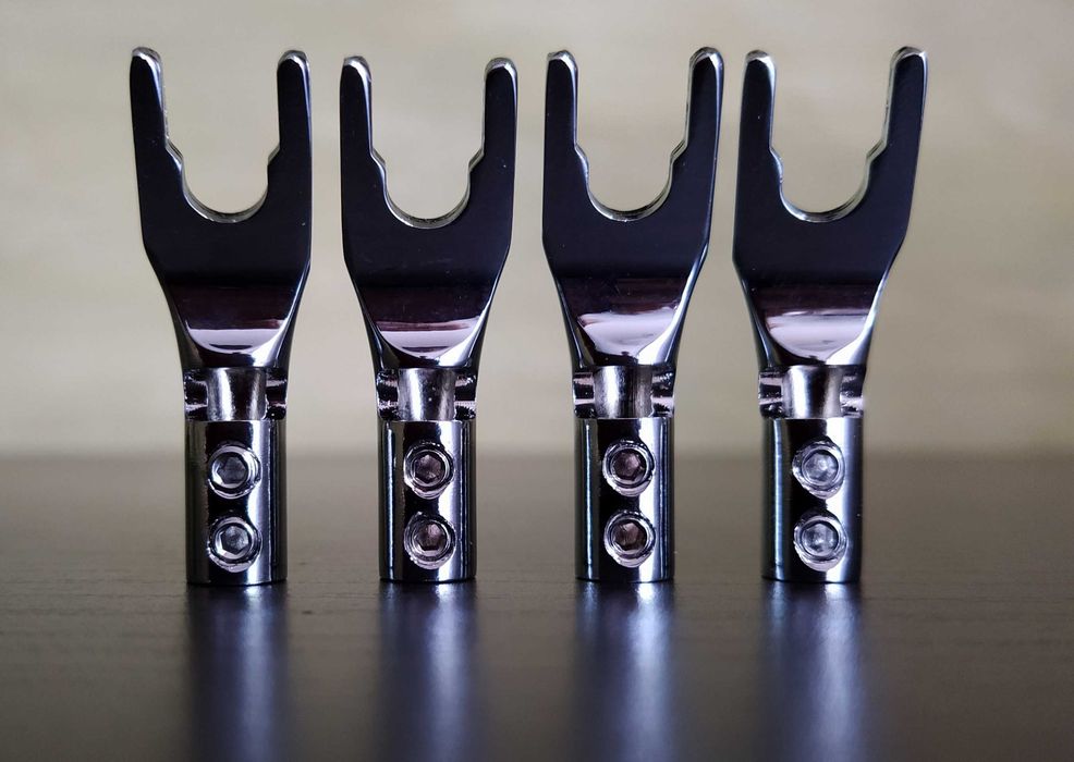 wtyki widełki głośnikowe Valab FP Rhodium