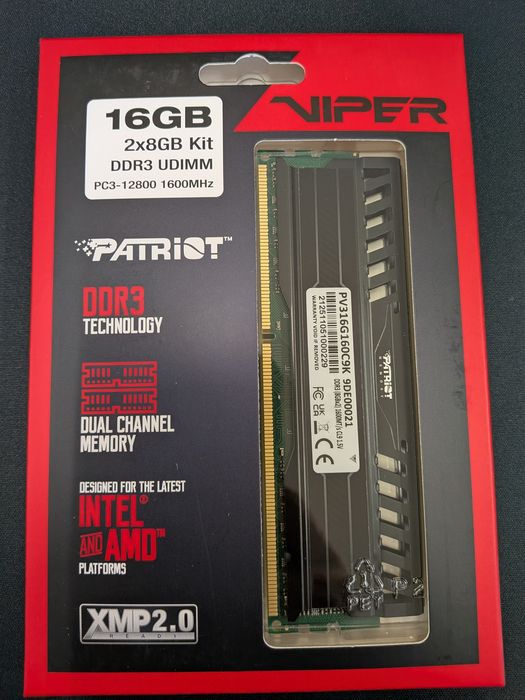 RAM 16GB (2x8GB) DDR3 1600MHz Patriot Viper