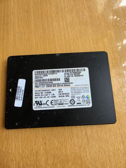 Samsung  256GB Ssd диск для ноутбука або компьютера Стан гарний
