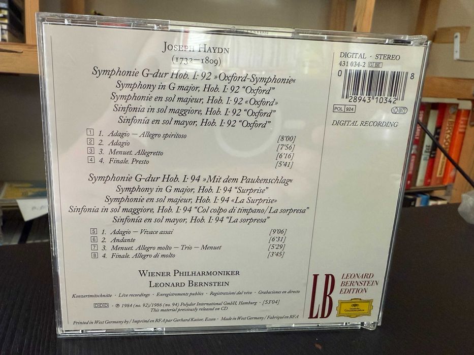 Haydn – Symphonies Nos. 92 & 94 –  Wiener Philharmo, Leonard Bernstein