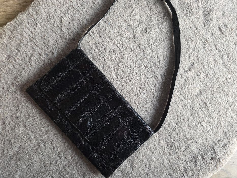 Torebka vintage retro lata 80 krokodyl sztywna elegancka