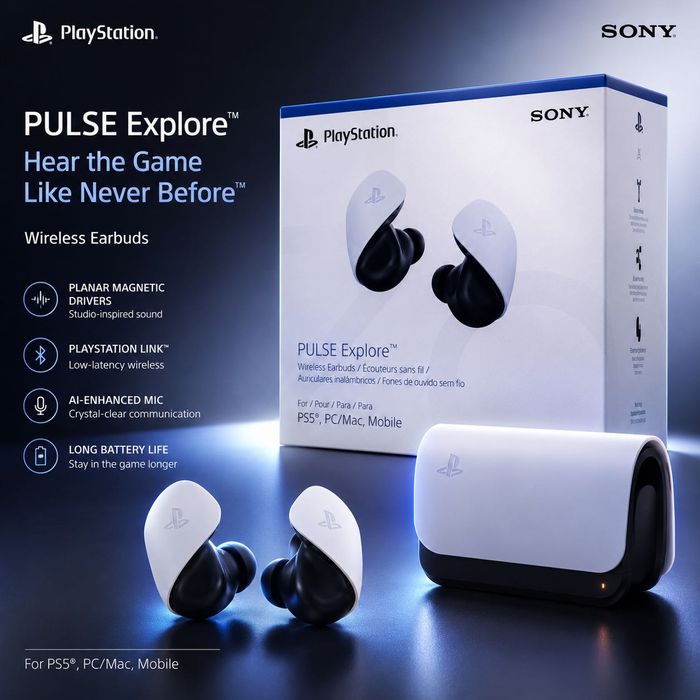 Sony Pulse Explore PS5 Оригинал Идеальное состояние Коробка