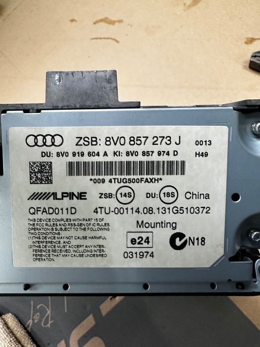 Wyświetlacz ekran audi a3 8v s3 8v