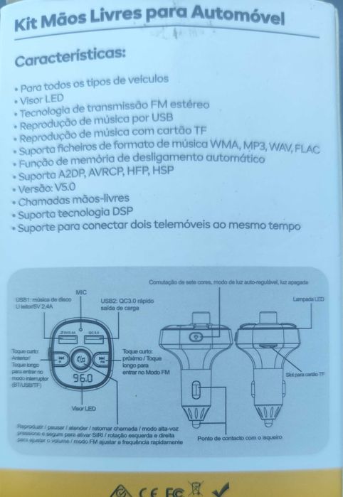 Kit Mãos Livres Automóvel