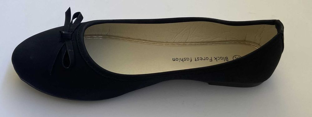 Czarne gładkie baleriny z kokardą rozmiar 37