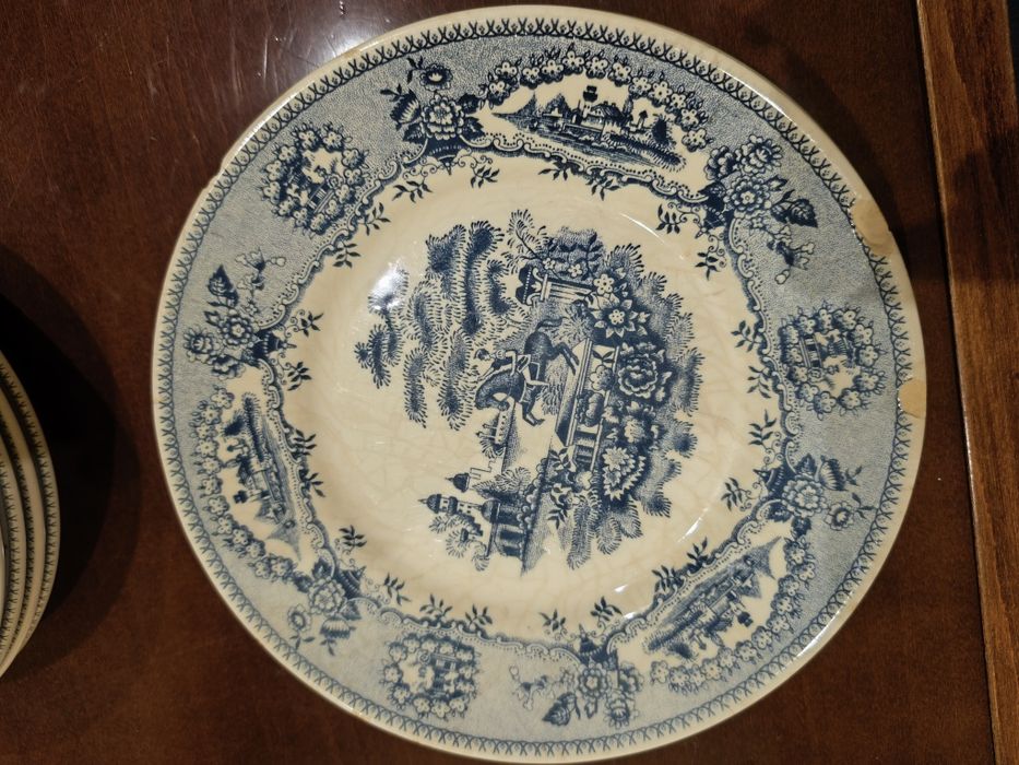 Vintage, conjunto de 22 pratos e saladeira estilo inglês,