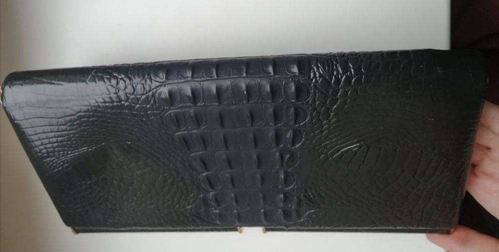 Клатч винтажный под крокодила сумка вінтажна синяя