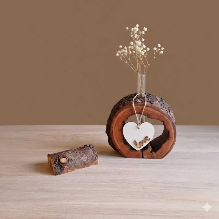Ваза ручної роботи з вишневого дерева   мінімалістичний декор