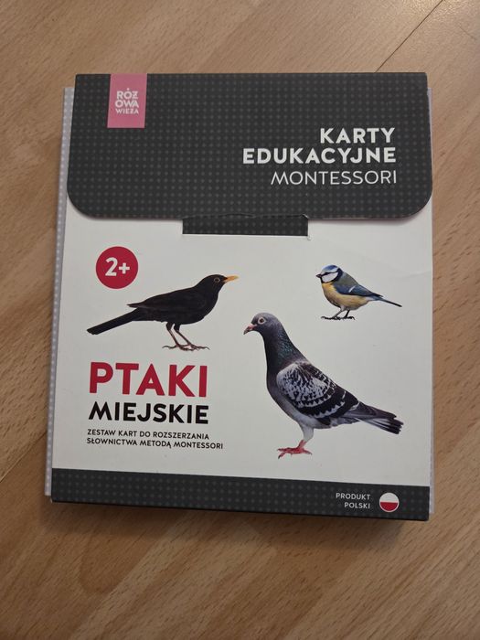 Karty Montessori ptaki miejskie różowa wieża