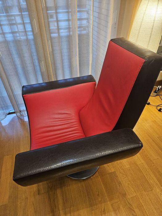 Cadeirão de design moderno, vermelho e preto