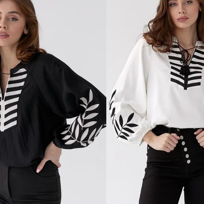 Вишиванка блуза "Листя папоротника" S, M, L