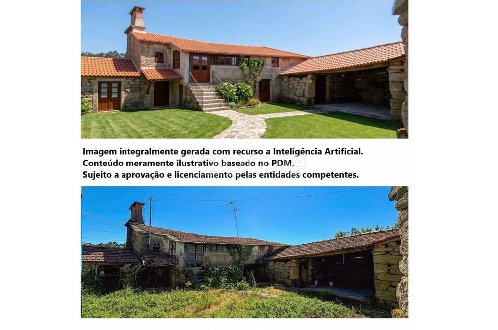 Quinta, construções em pedra, linha de água, Canelas Penafiel Porto