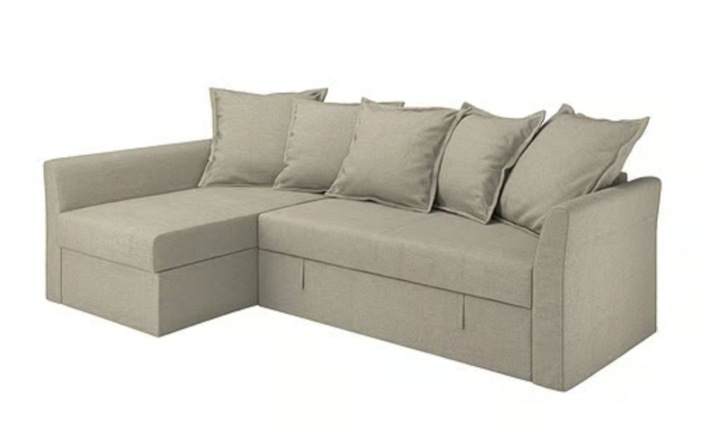 Ikea HOLMSUND pokrycie rozkładanej sofy narożnej, Borgunda beżowy