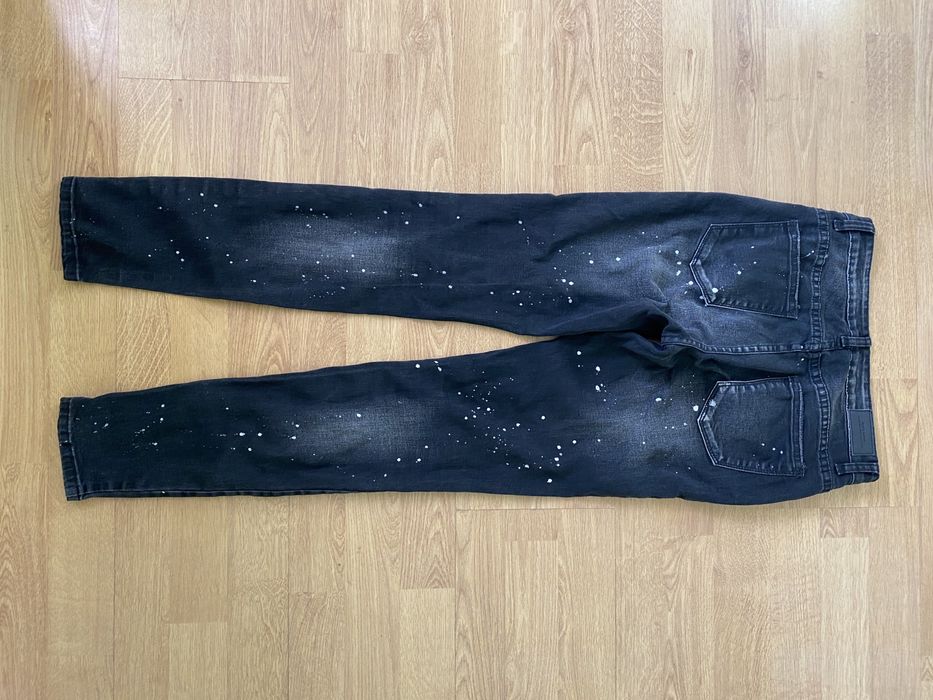 Dzinsy czarne nakrapiane 36