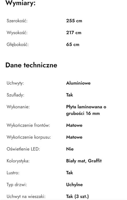 Szafa ubraniowa..