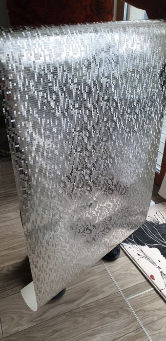 Srebrna tapeta efekt lustra