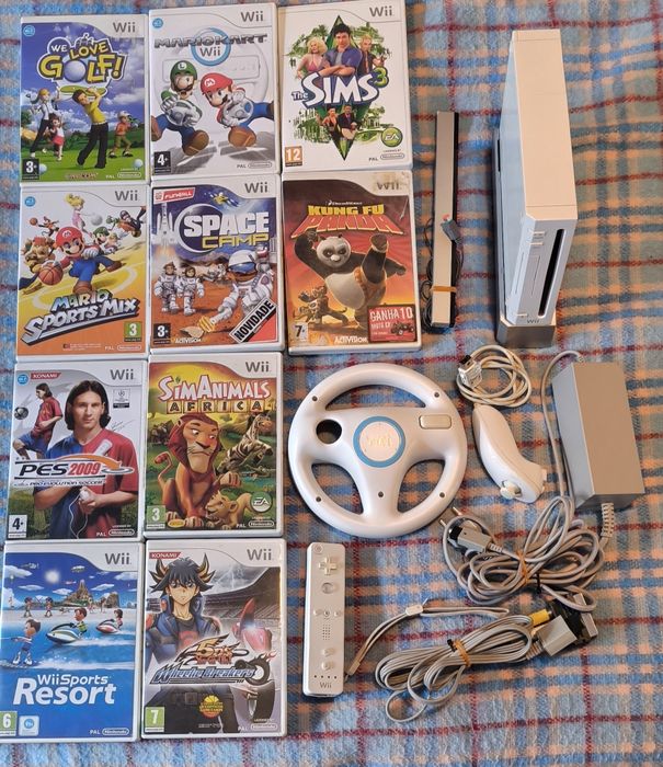 Nintendo Wii + 10 Jogos + Acessórios (Pack Completo)
