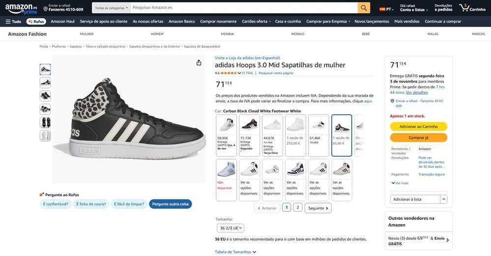 Adidas hoops 3.0 mid sapatilhas para mulher (308)