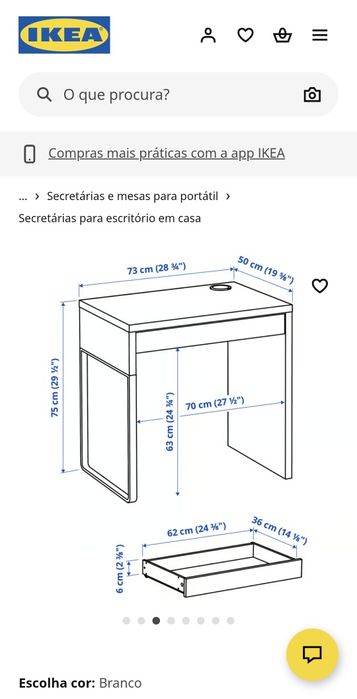 Secretária MICKE branca