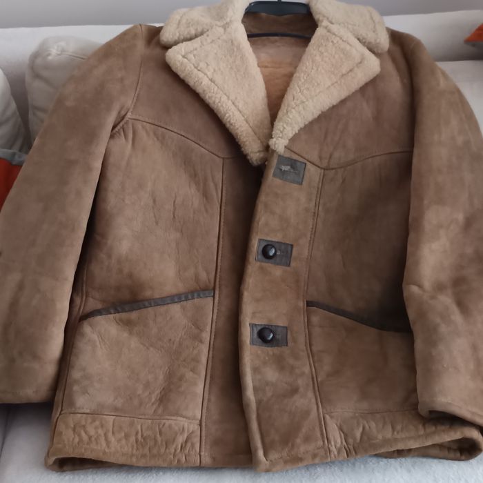 Kożuch męski jasny brąz.