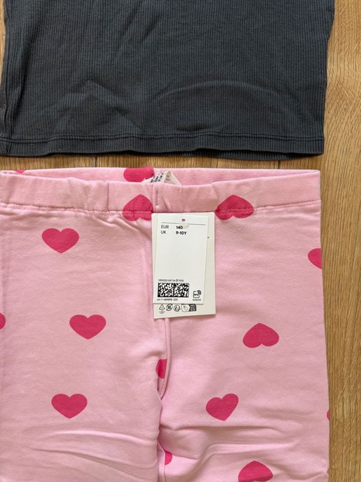Legginsy ocieplane meszkiem serca serduszka H&M r.140