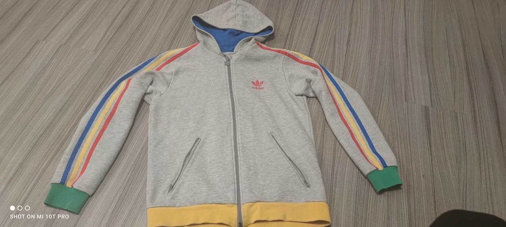 Bluza Adidas rozm 164 chłopiec szara rozsuwana