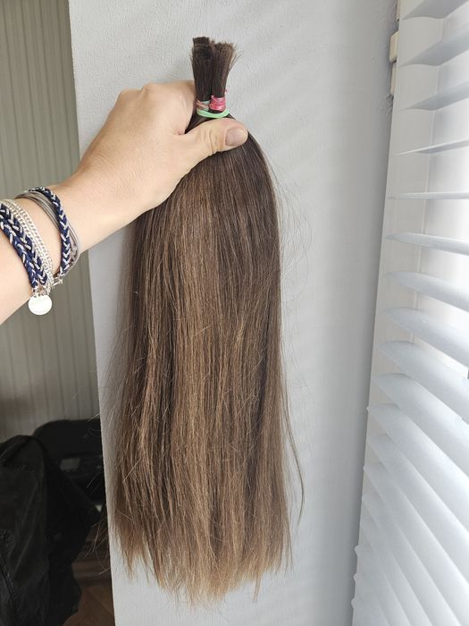 Włosy naturalne dziewicze polskie 40cm 65g jasny brąz
