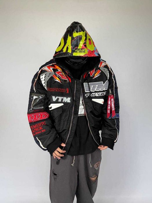 Vetements Black Navy Alpha Industries Racing Bomber бомбер куртка