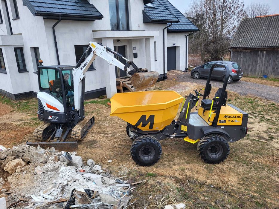 Wynajem wozidła budowlanego MECALAC 3,5t koparka wiertnica