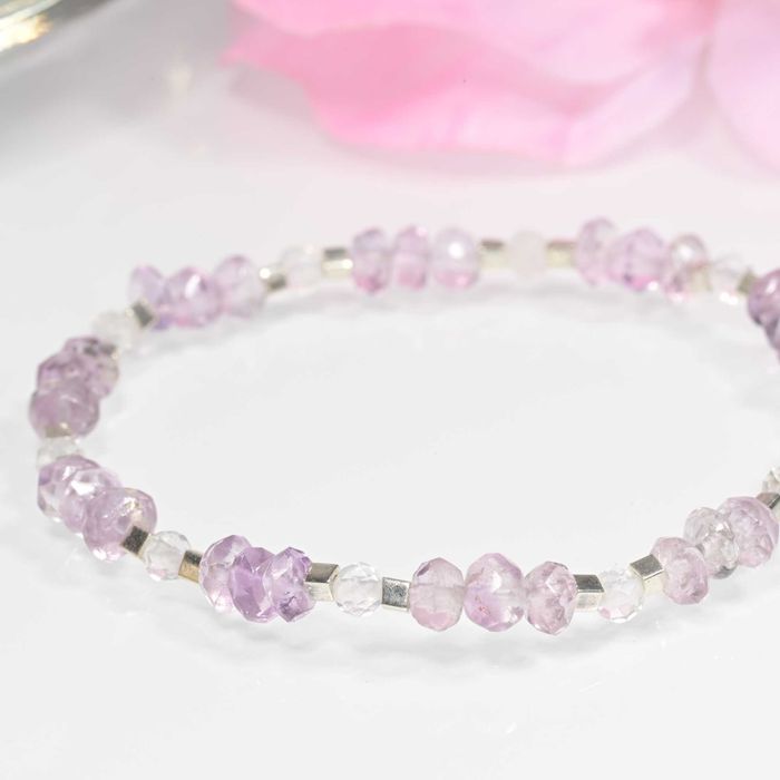 Bransoletka Ametyst, Kryształ Górski naturalne kamienie