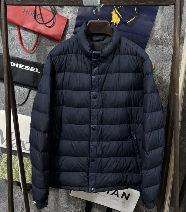 Куртка чоловіча Мікропуховик Massimo Dutti синій XL L