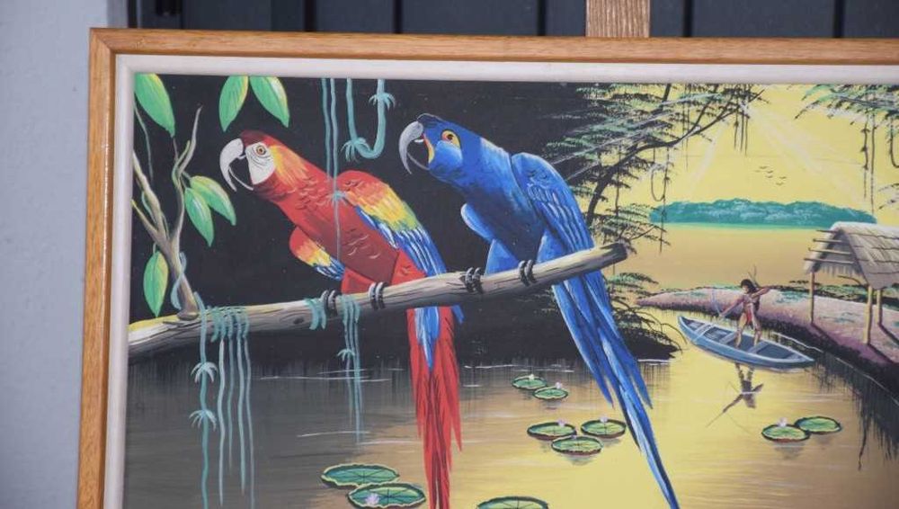 Quadro pintado pelos índios da Amazónia brasileira (assinado pelo autor)