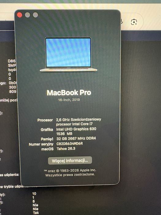 Macbook pro i7 2019 32gb ram