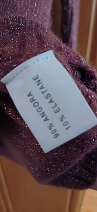 Sweterek 90%wełny z angory miły R 36  grubszy tylko pranie ręczne
