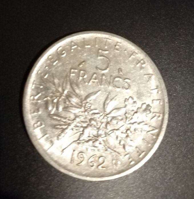 Moeda de 5 Francos em Prata
