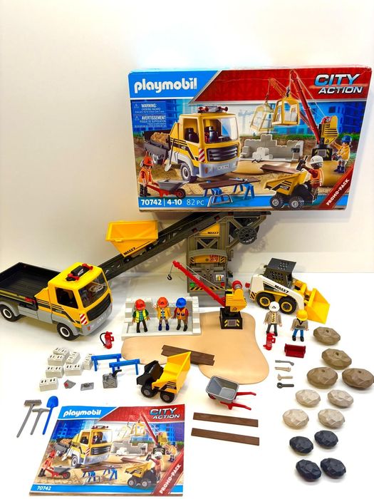 Playmobil 70742 plac budowy z wywrotką playmobil 4041 transporter kami