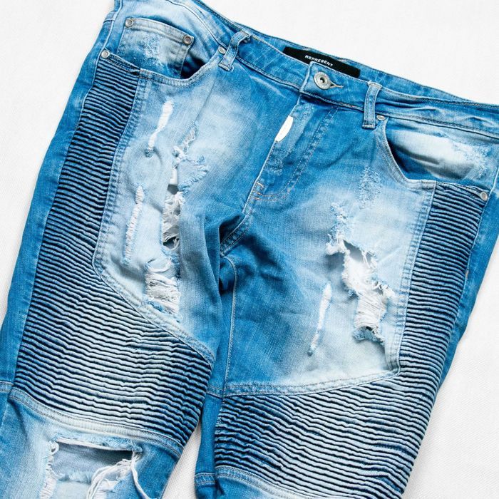 Represent biker jeans destroy spodnie jeansowe 32us biodrówki