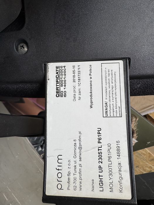 Krzesło obrotowe  do biura PROFIM light UP 230STL P61PU