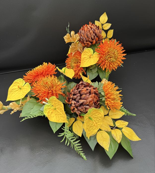 Komplet nagrobny z chryzantema i anturium