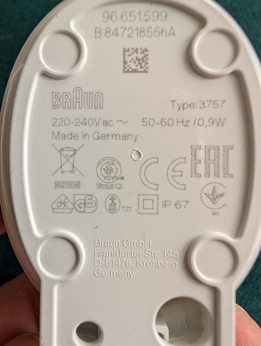 Ładowarka Braun typ 3757, ładowarka do szczoteczek braun