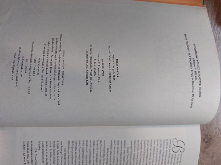 Ilustrowana Biblia dla dzieci, ma Imprimatur