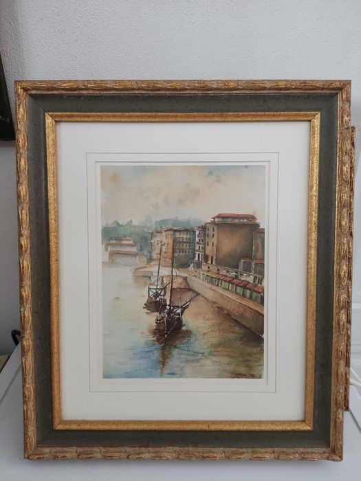 Vários Quadros/pinturas Rio/Riberia/Pontes Porto/Gaia