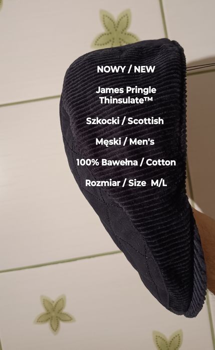 James Pringle  Thinsulate™  NOWY Szkocki męski kaszkiet z bawełny, M/L