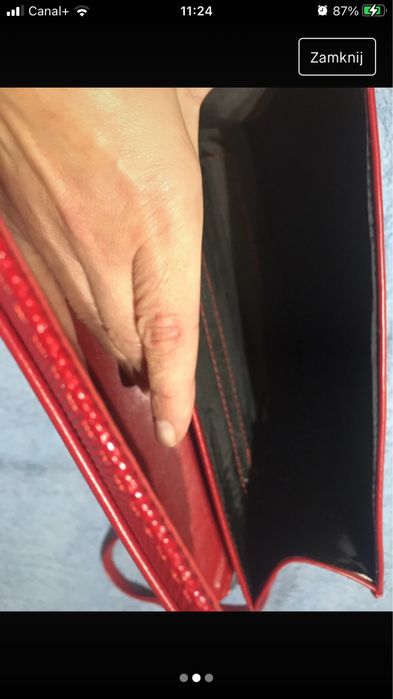 Czerwona torebka na ramię/kopertówka 2w1