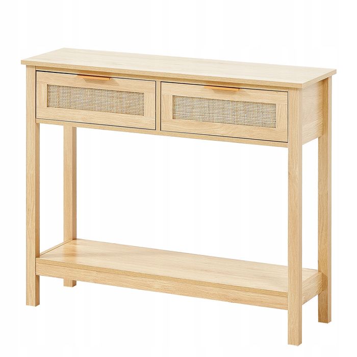 VEVOR stolik konsolowy Z rattanu 2 szuflady naturalny rattan stabilny