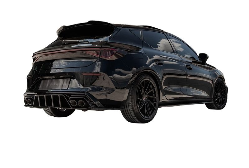 DIFUSOR TRASEIRO PARA CUPRA LEON 2020-2024 - PRETO BRILHO